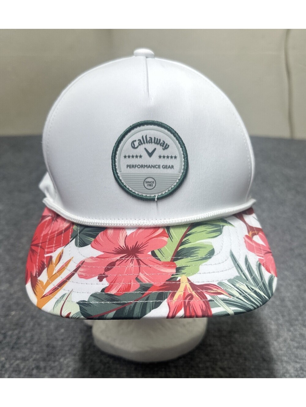 Callaway Aloha Collection Bogey Free Tropical Floral Adjustable Woven Golf Hat